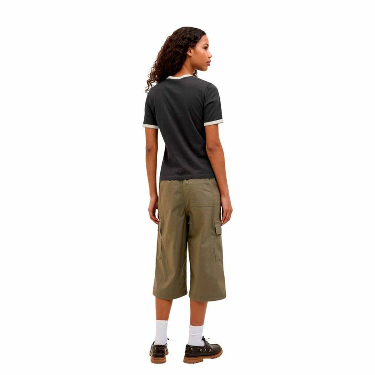 Camiseta de Manga Corta Mujer Jack & Jones Jxperle Reg Fit Negro