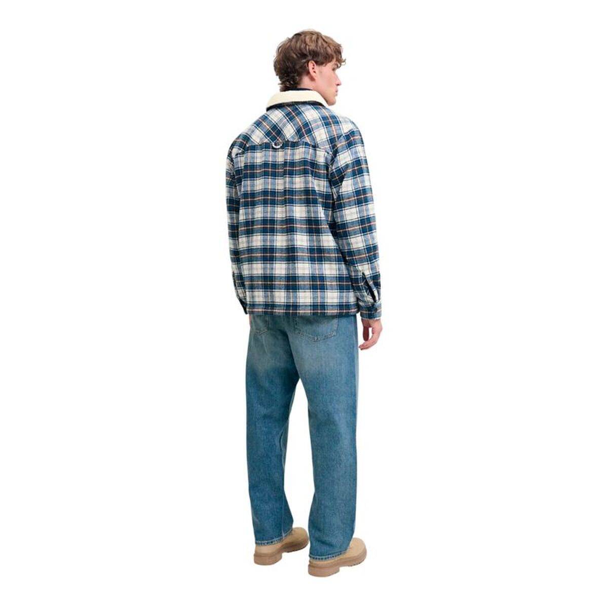 Camisa de Manga Larga Hombre Jack & Jones Jjzac Teddy Overshirt Ls Azul oscuro
