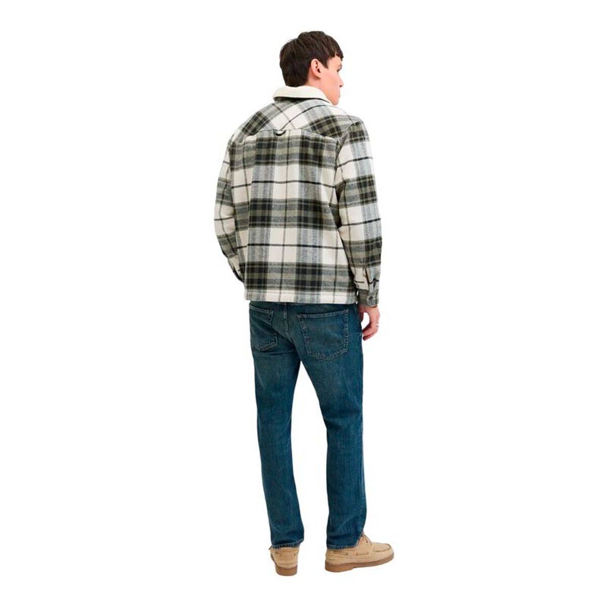 Camisa de Manga Larga Hombre Jack & Jones Jjzac Teddy Overshirt Ls Oliva