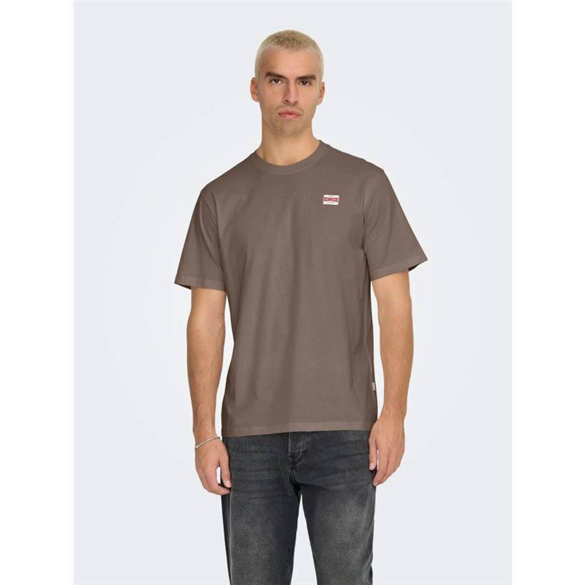 Camiseta de Manga Corta Hombre Only & Sons Onsdawson Reg Ss Vd Falcon Marrón claro