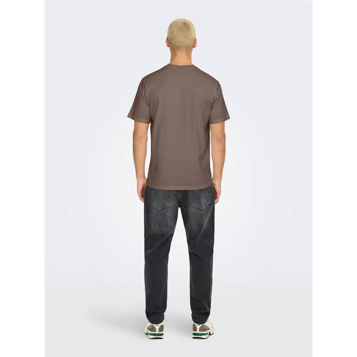 Camiseta de Manga Corta Hombre Only & Sons Onsdawson Reg Ss Vd Falcon Marrón claro