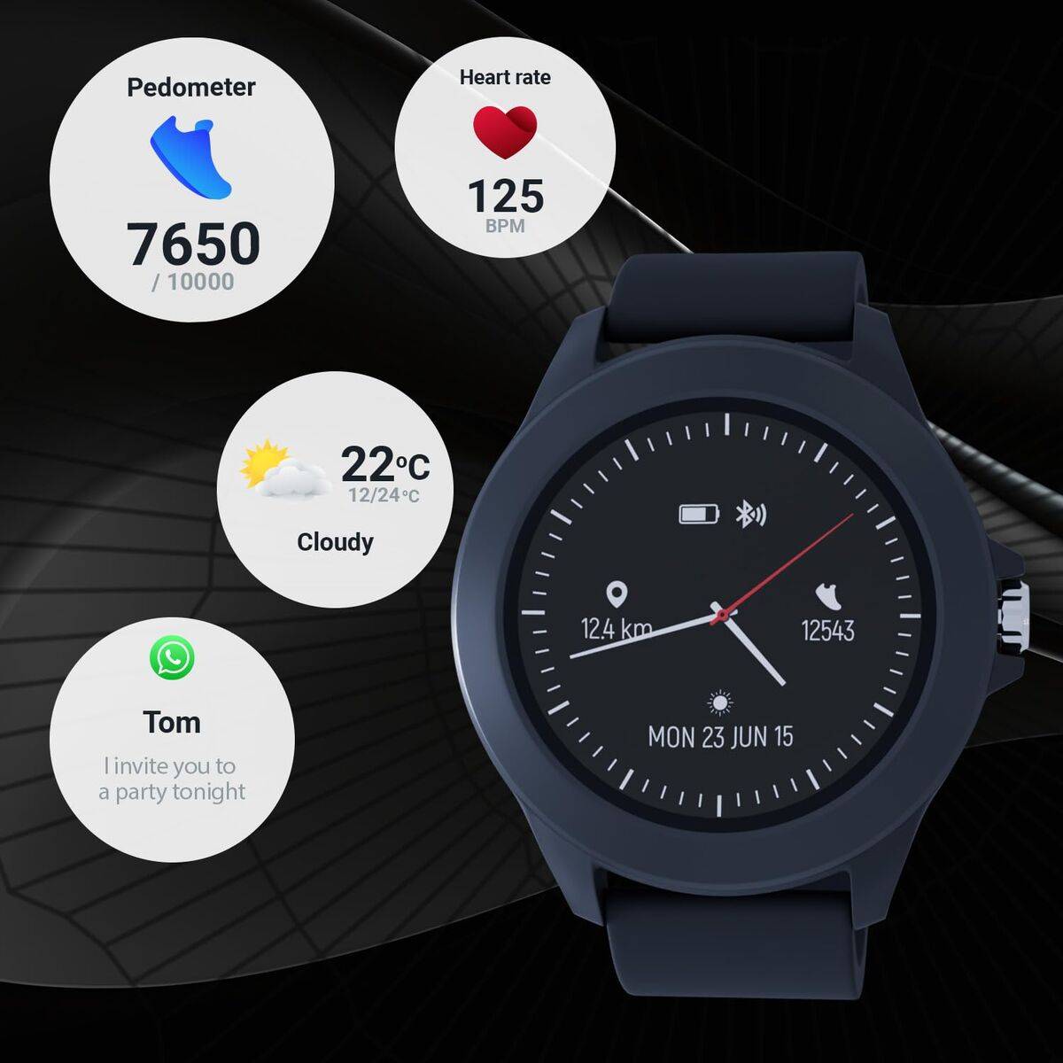 Smartwatch Forever GSM175795 Negro