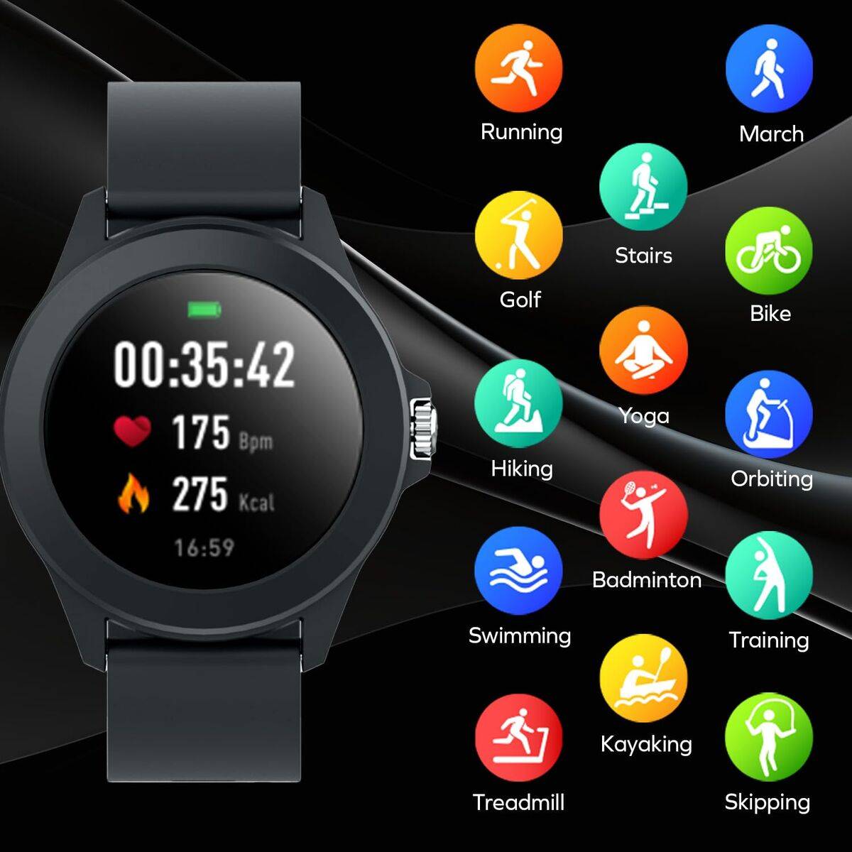 Smartwatch Forever GSM175795 Negro