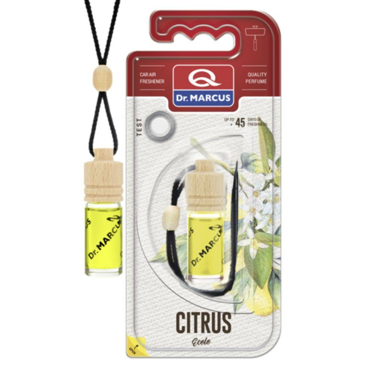 Ambientador para Coche Dr Marcus Ecolo Cítrico 4,5 ml Madera Cristal Fragancia Colgante