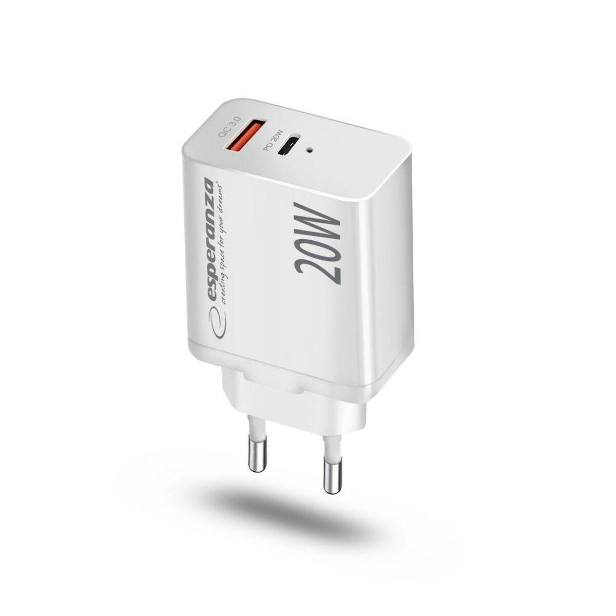 Cargador de Pared Esperanza EZC105W Blanco 20 W
