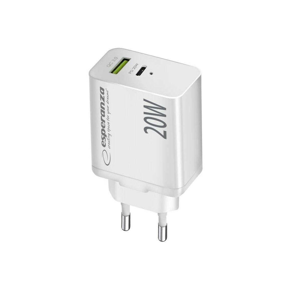Cargador de Pared Esperanza EZC105W Blanco 20 W