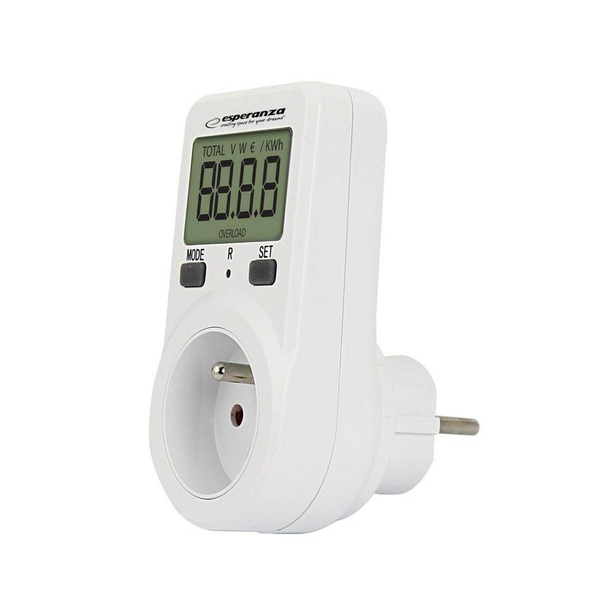 Enchufe con monitor de consumo eléctrico Esperanza ELA102 Blanco 3680 W