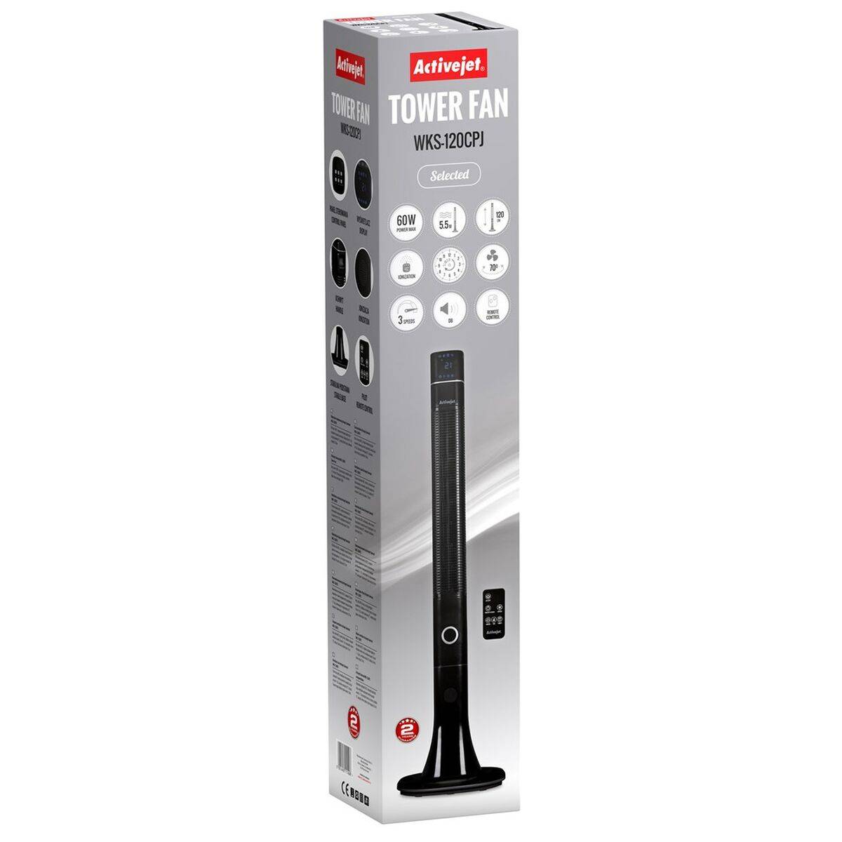 Ventilador de torre Activejet WKS-120CPJ Negro 60 W