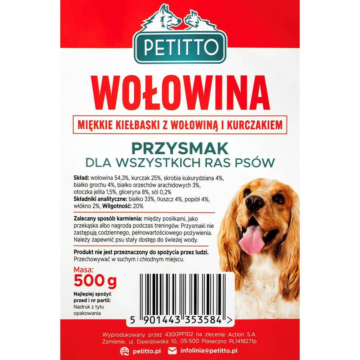 Snack para Perros Petitto Carne de vacuno 500 g