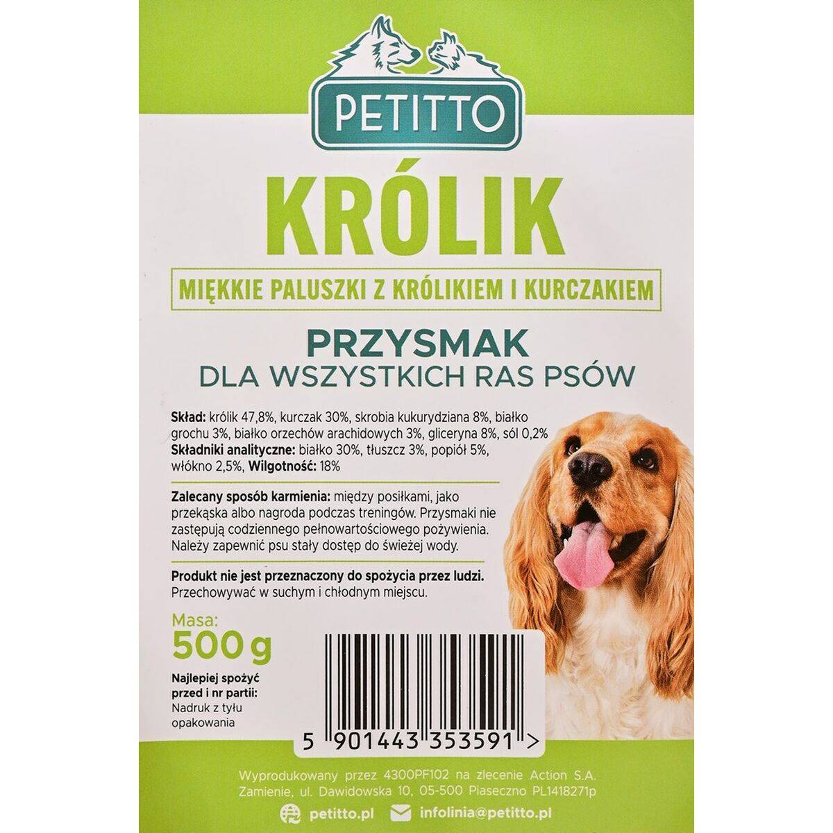 Snack para Perros Petitto Conejo 500 g