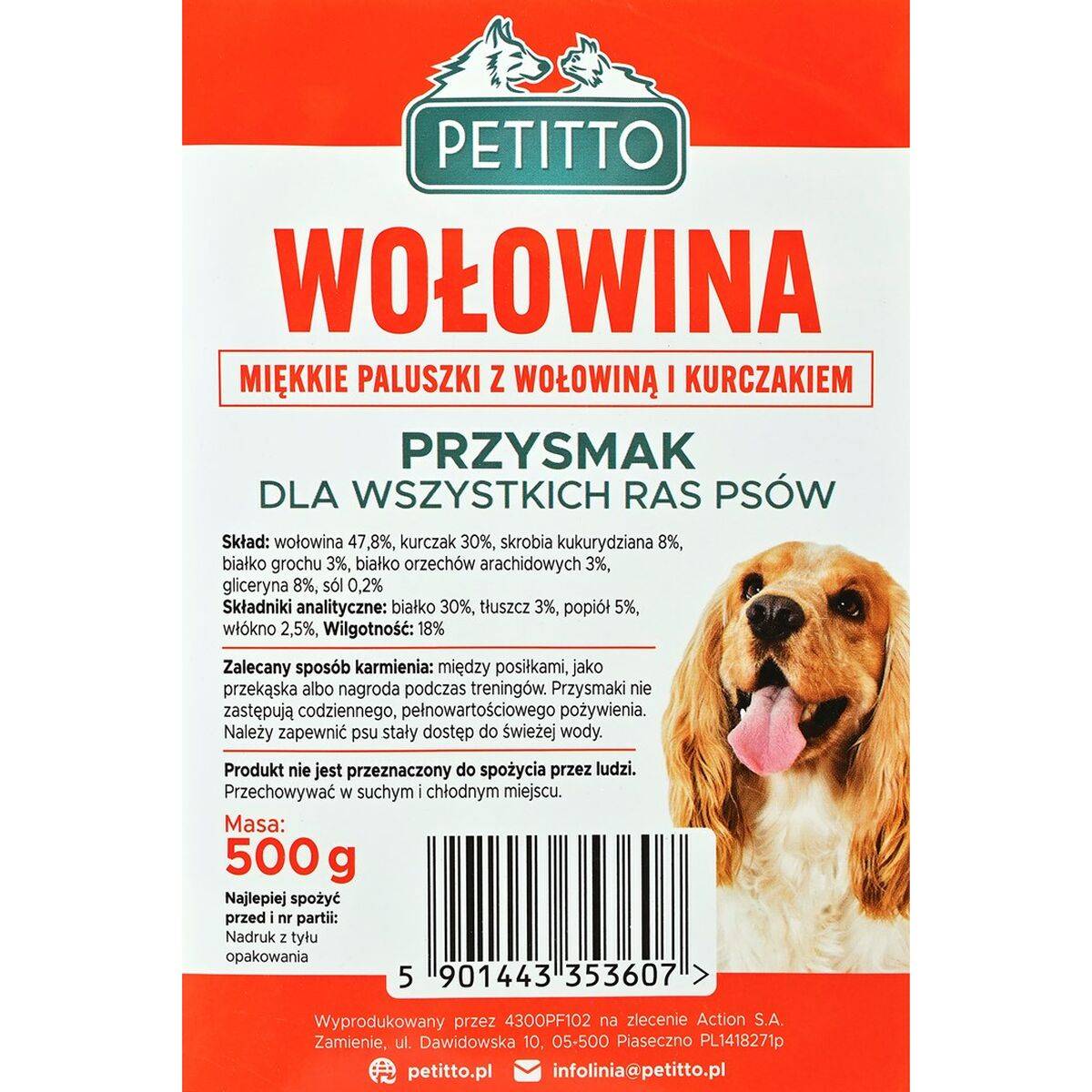 Snack para Perros Petitto Carne de vacuno 500 g