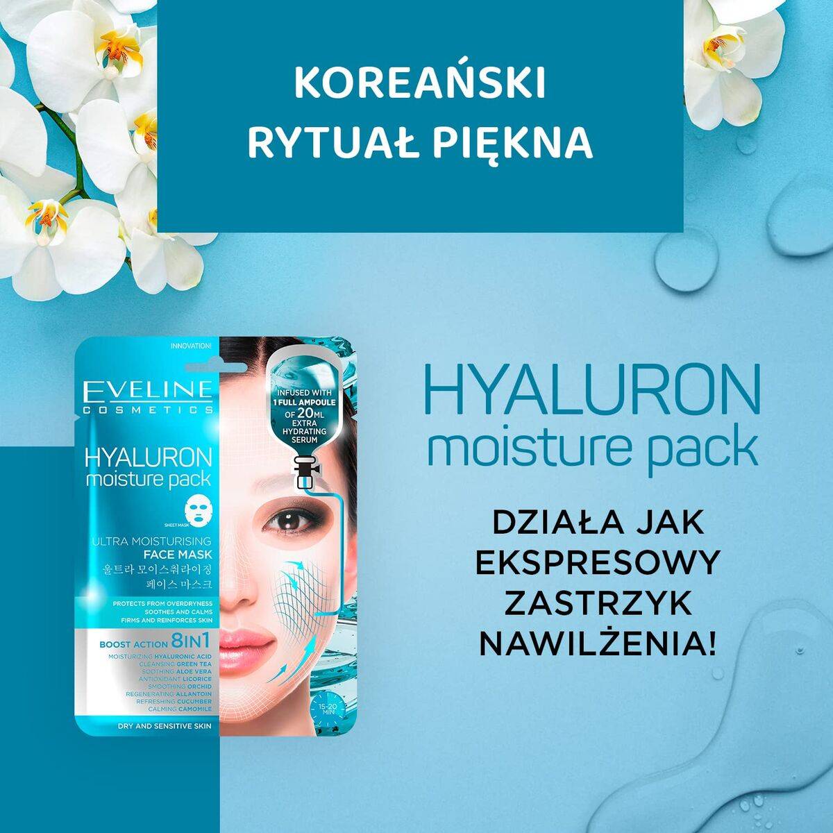 Mascarilla Facial Eveline Hyaluron Moisture Pack 20 ml