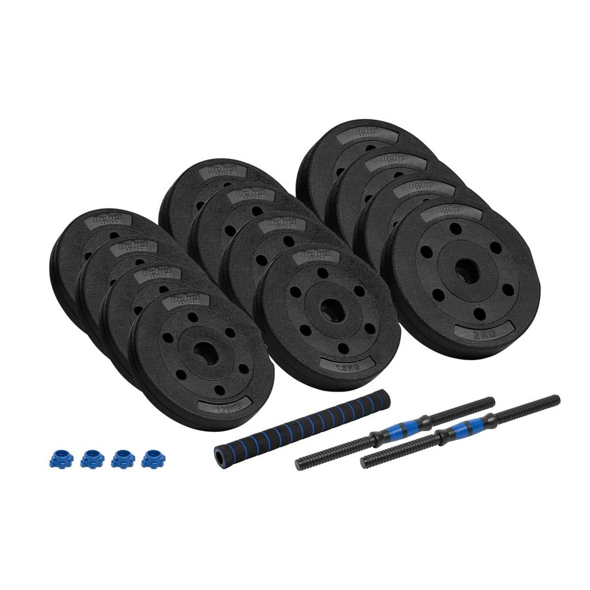 Mancuernas Rebel RBA-2300 Negro 2 Piezas