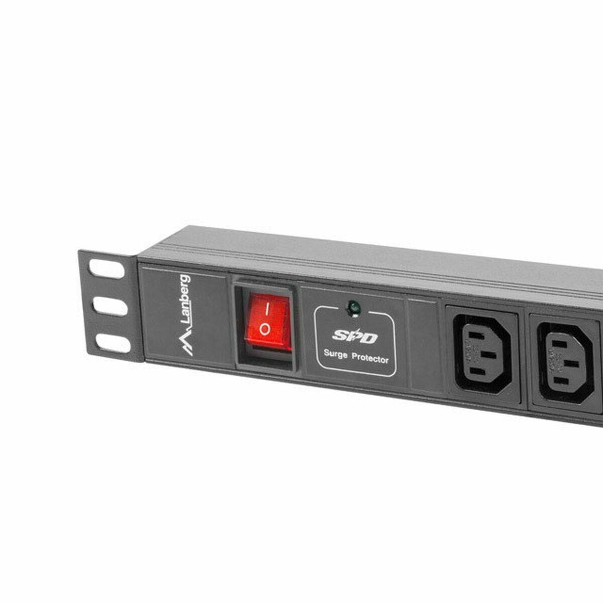 Regleta 19" 8 Tomas Schuko con On/Off Switch Lanberg PDU-08I-0200-C20-BK (2 m)