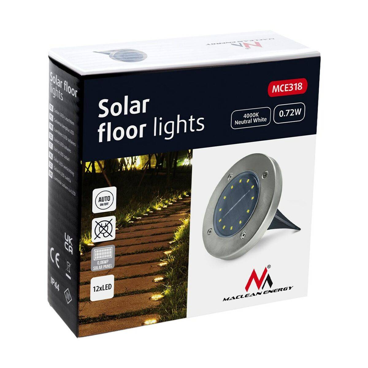 Lámpara solar MacLean MCE318 Negro 20,1 x 11 x 25,1 cm