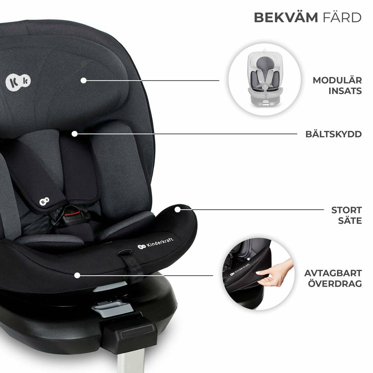 Silla para el Coche Kinderkraft KCI36000BLK0000 Negro