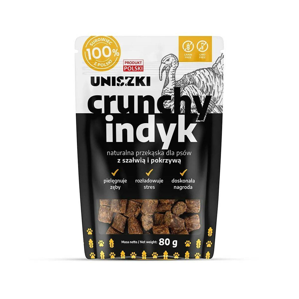 Snack para Perros Uniszki Pavo Crujiente con Salvia y Ortiga Pavo 80 g