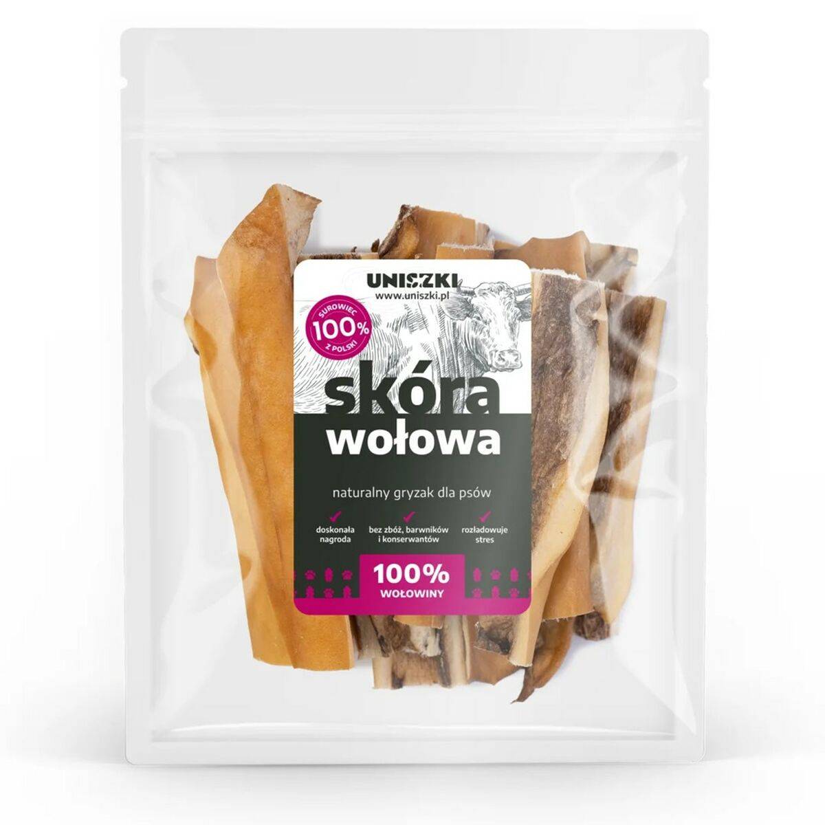 Snack para Perros Uniszki Piel de vaca Carne de vacuno 100 g