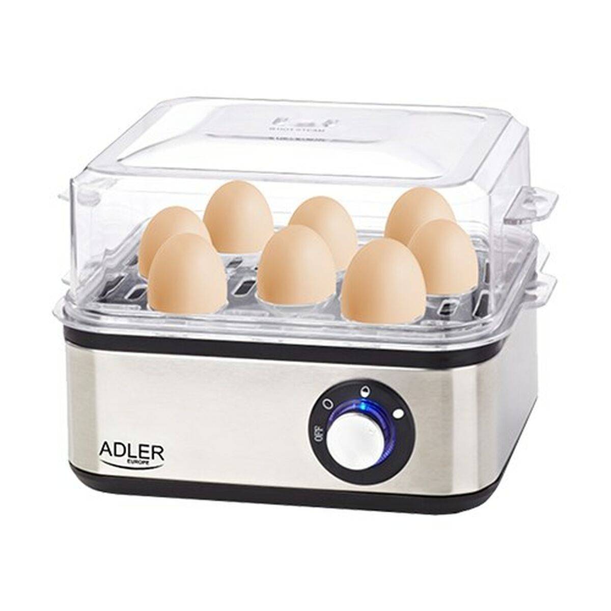 Hervidor de huevos Adler AD 4486 Negro Plateado