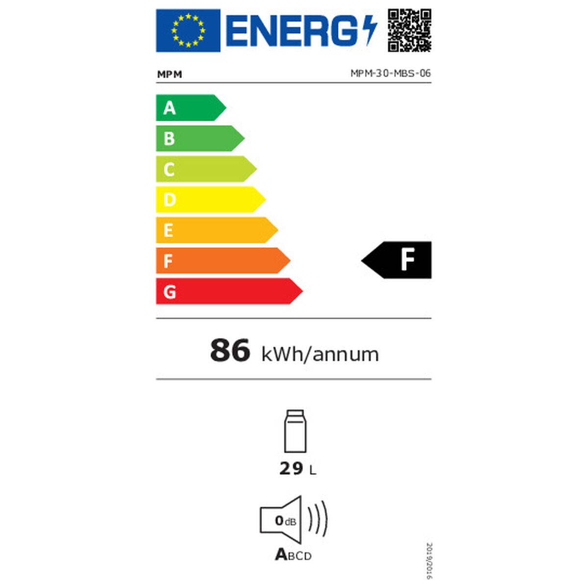 Mini Nevera Mpm MPM-30-MBS-06 Negro 60 W 33 L