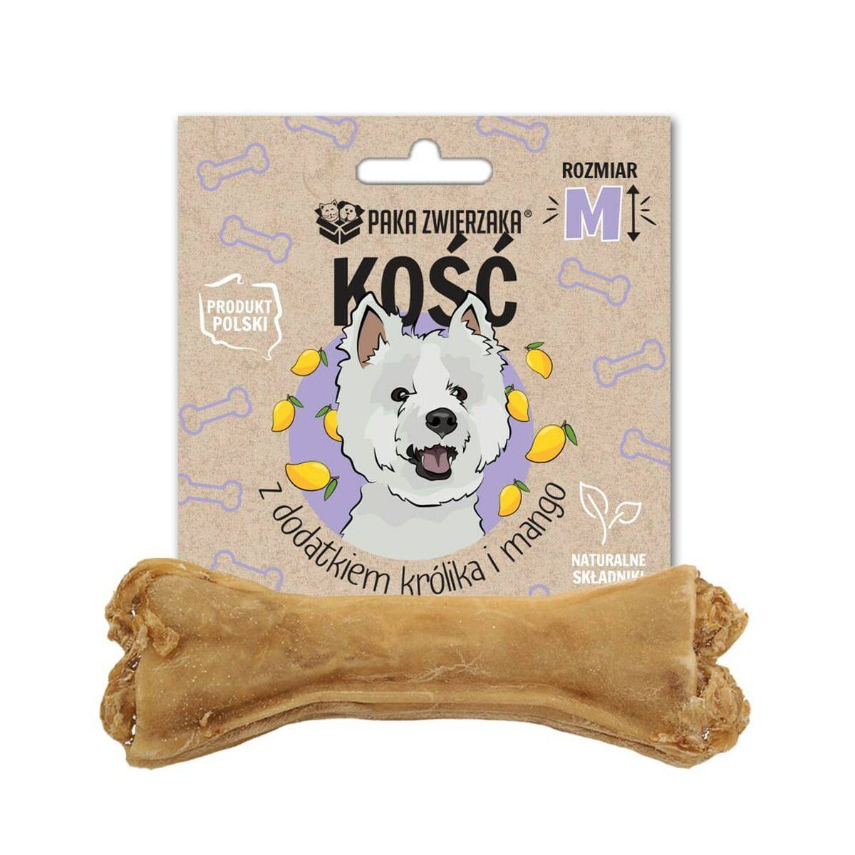 Snack para Perros Paka Zwierzaka Bone with rabbit and mango M 12 cm Conejo 55 g