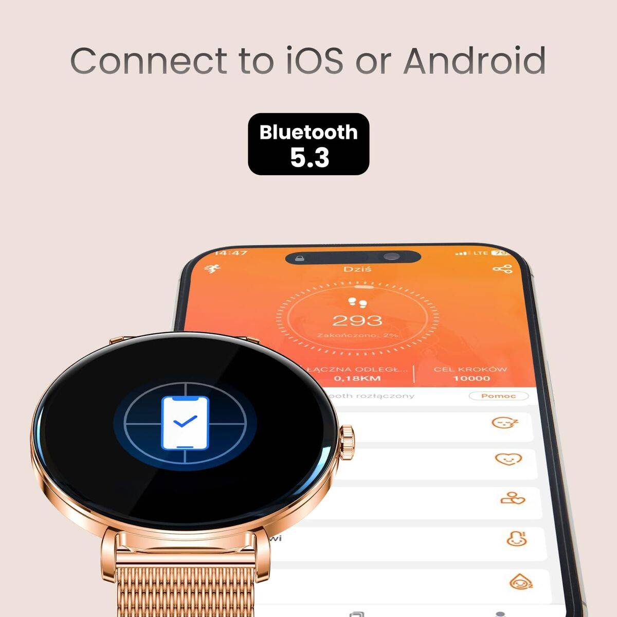 Smartwatch Forever GSM192769 Rosa 1,43"