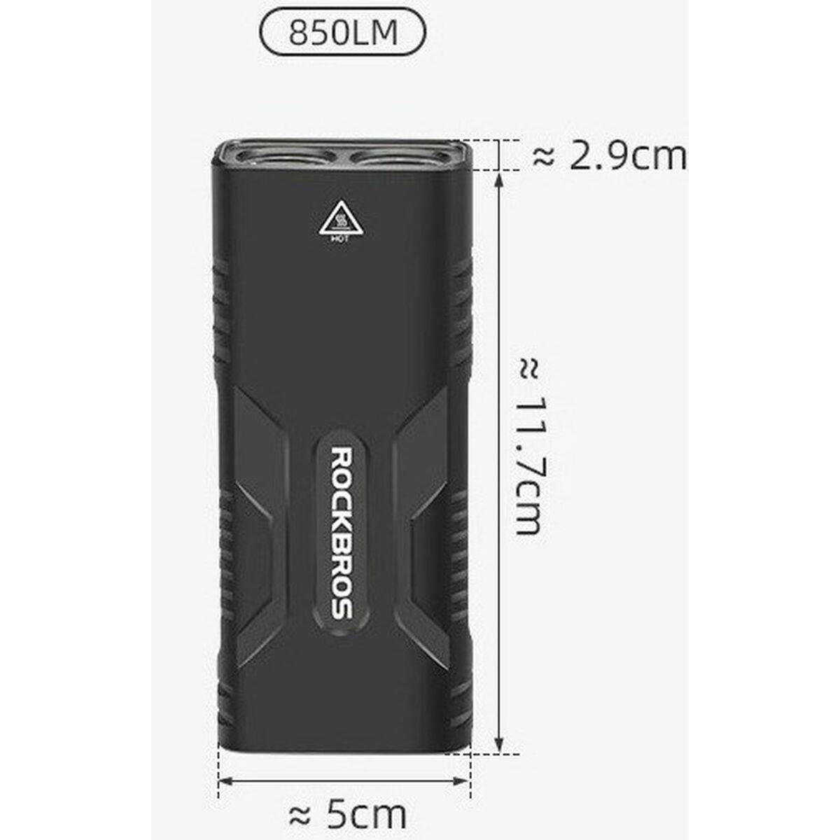 Linterna LED para Bicicleta Rockbros Luz de bicicleta con función de powerbank