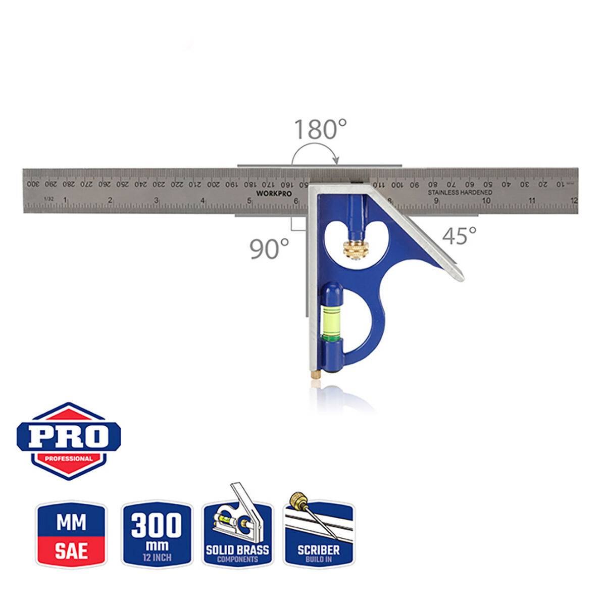 Escuadra Workpro 300 mm Aluminio