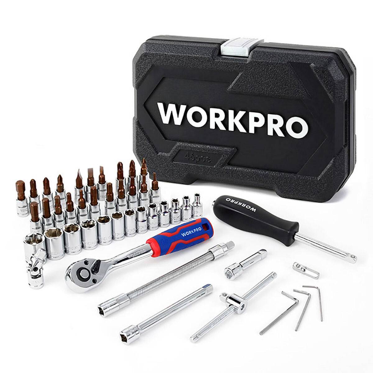 Juego de llaves de vaso Workpro 1/4" 46 Piezas