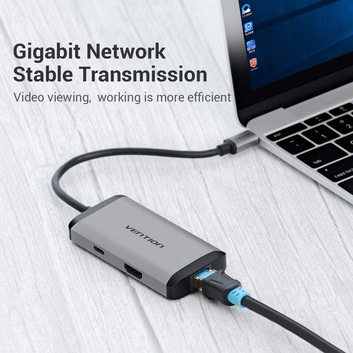 Hub USB Vention CNCHB Negro Gris