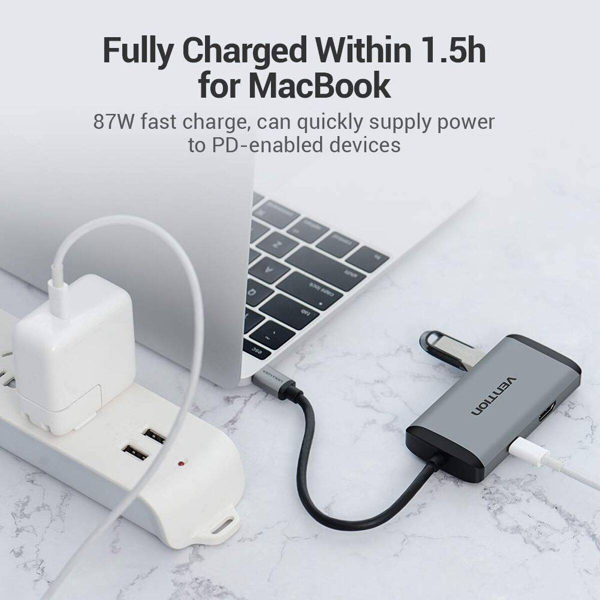 Hub USB Vention CNCHB Negro Gris