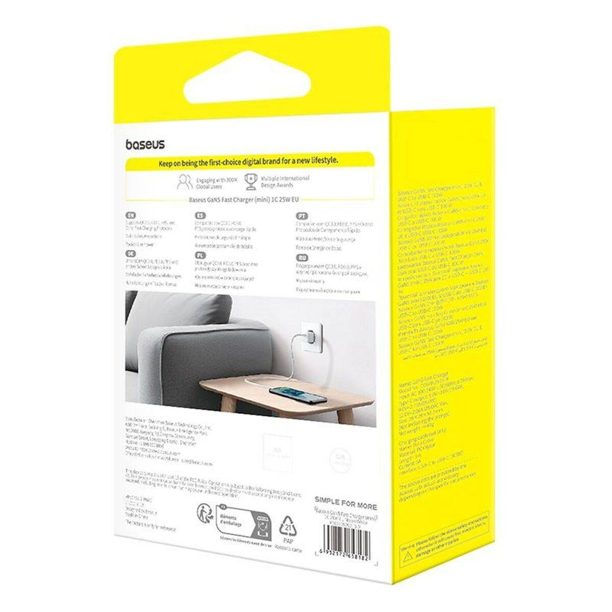 Cargador de Pared Baseus P10110909213-01 Blanco 25 W