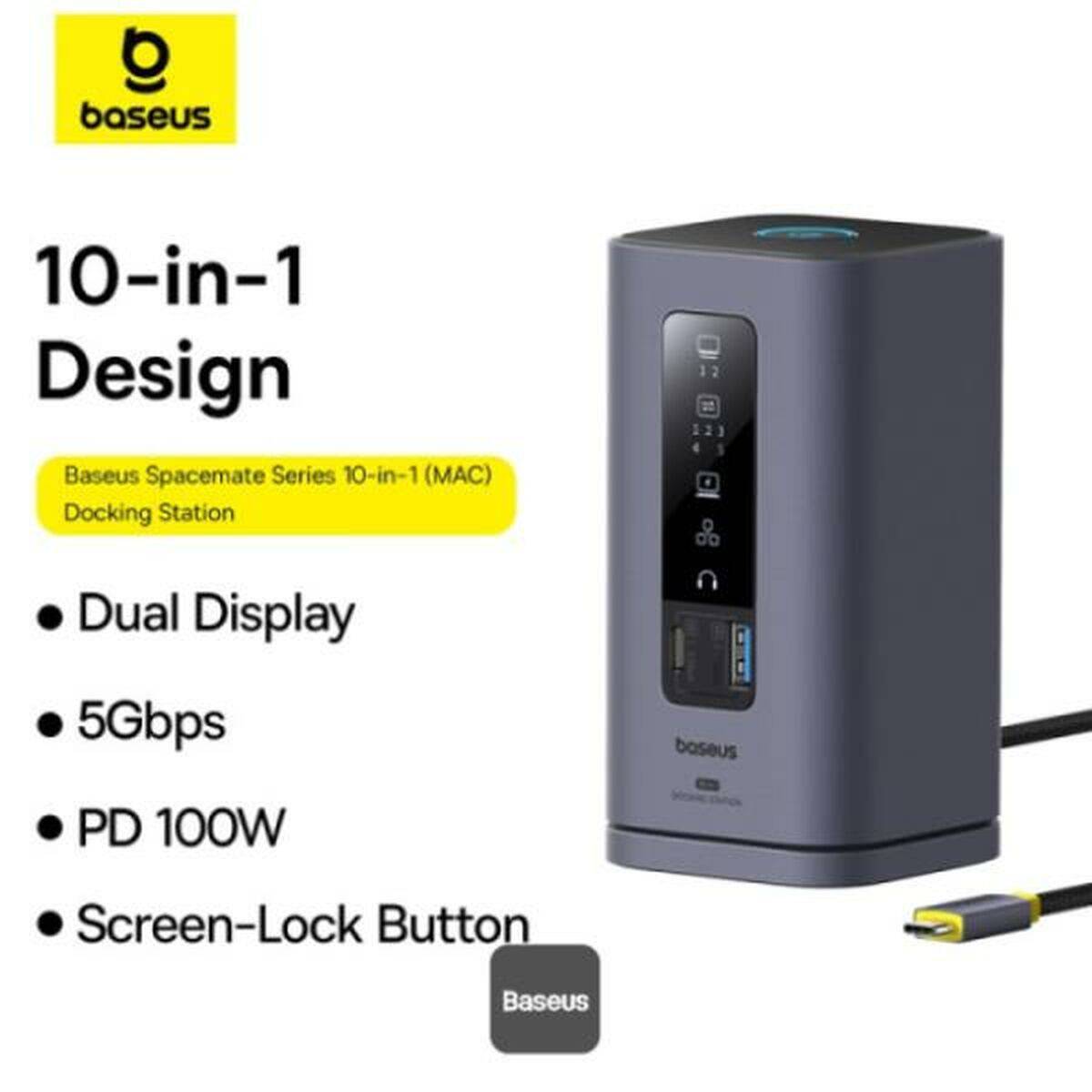 Hub USB Baseus B00568102813-00 Plateado