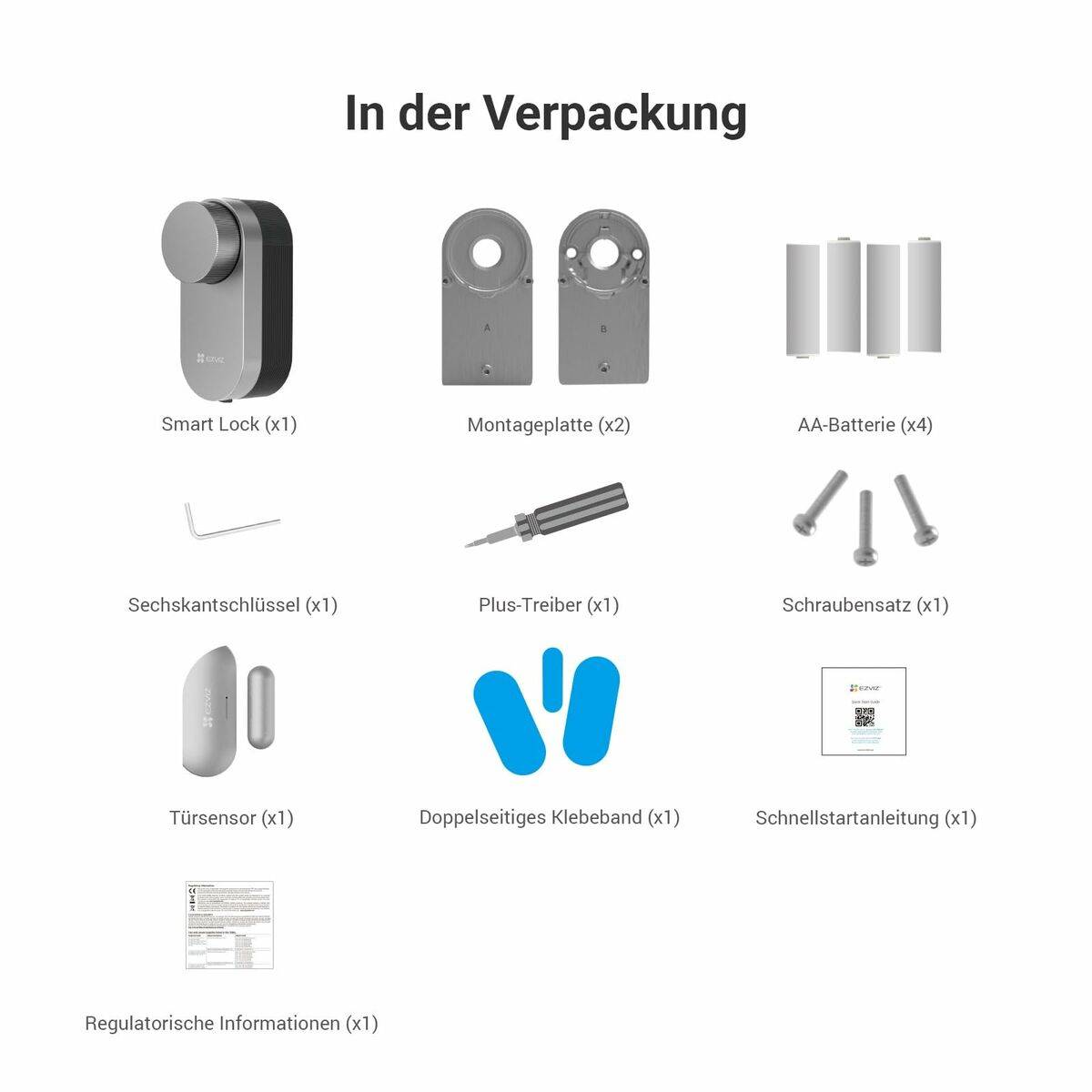 Cerradura Inteligente Ezviz DL01PRO-DL01CP- Blanco Gris Aluminio