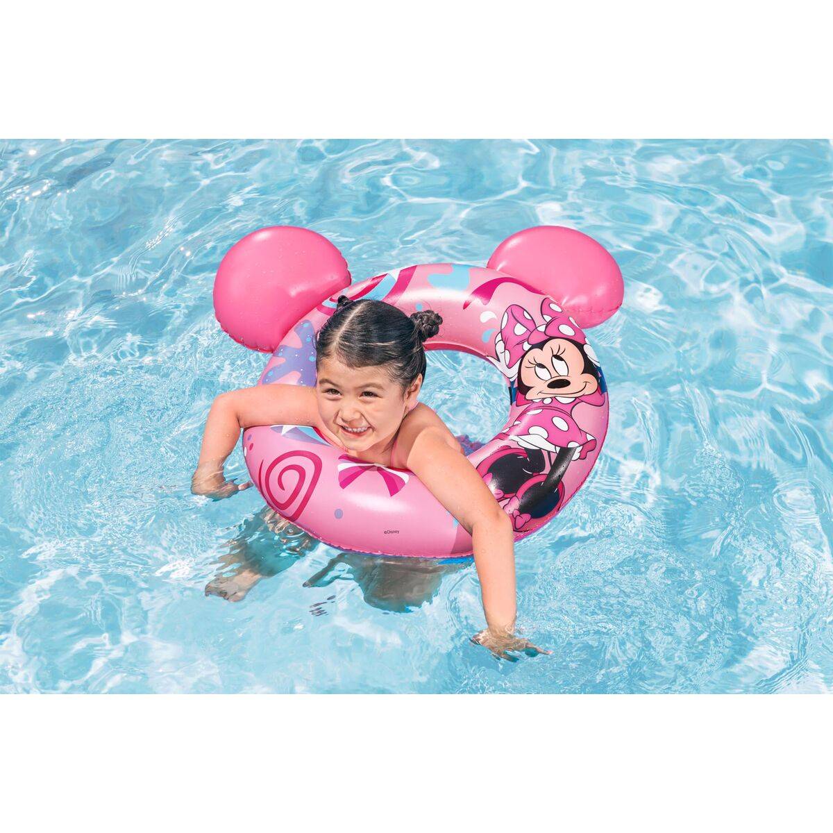 Bestway Flotador Disney Minnie Mouse Con Orejas 74x76 cm +3 a 6 Años Piscina y Playa 09111