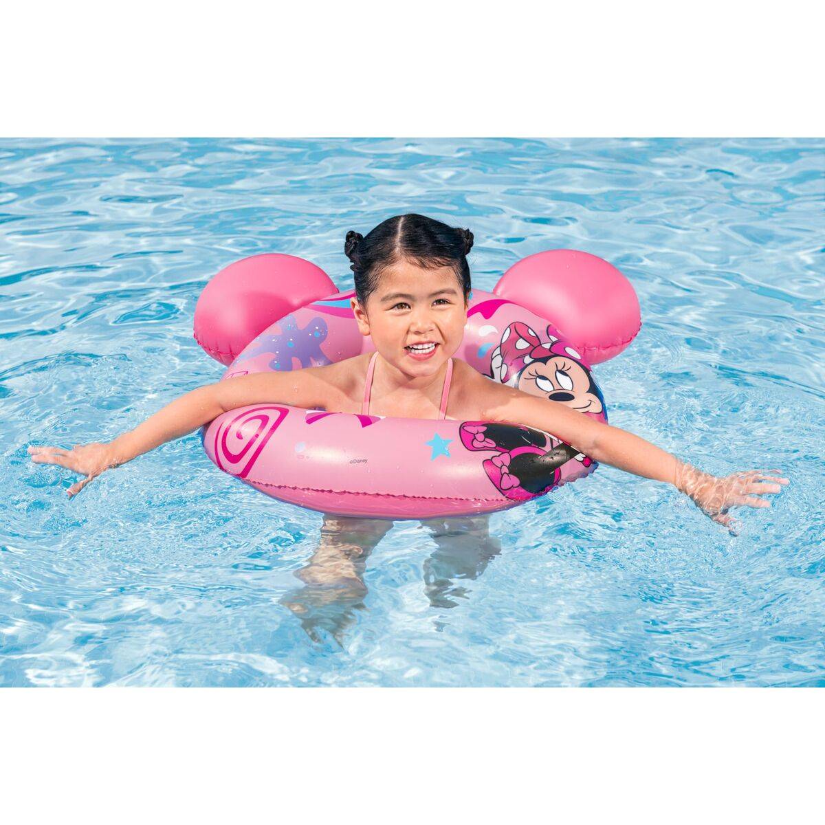 Bestway Flotador Disney Minnie Mouse Con Orejas 74x76 cm +3 a 6 Años Piscina y Playa 09111