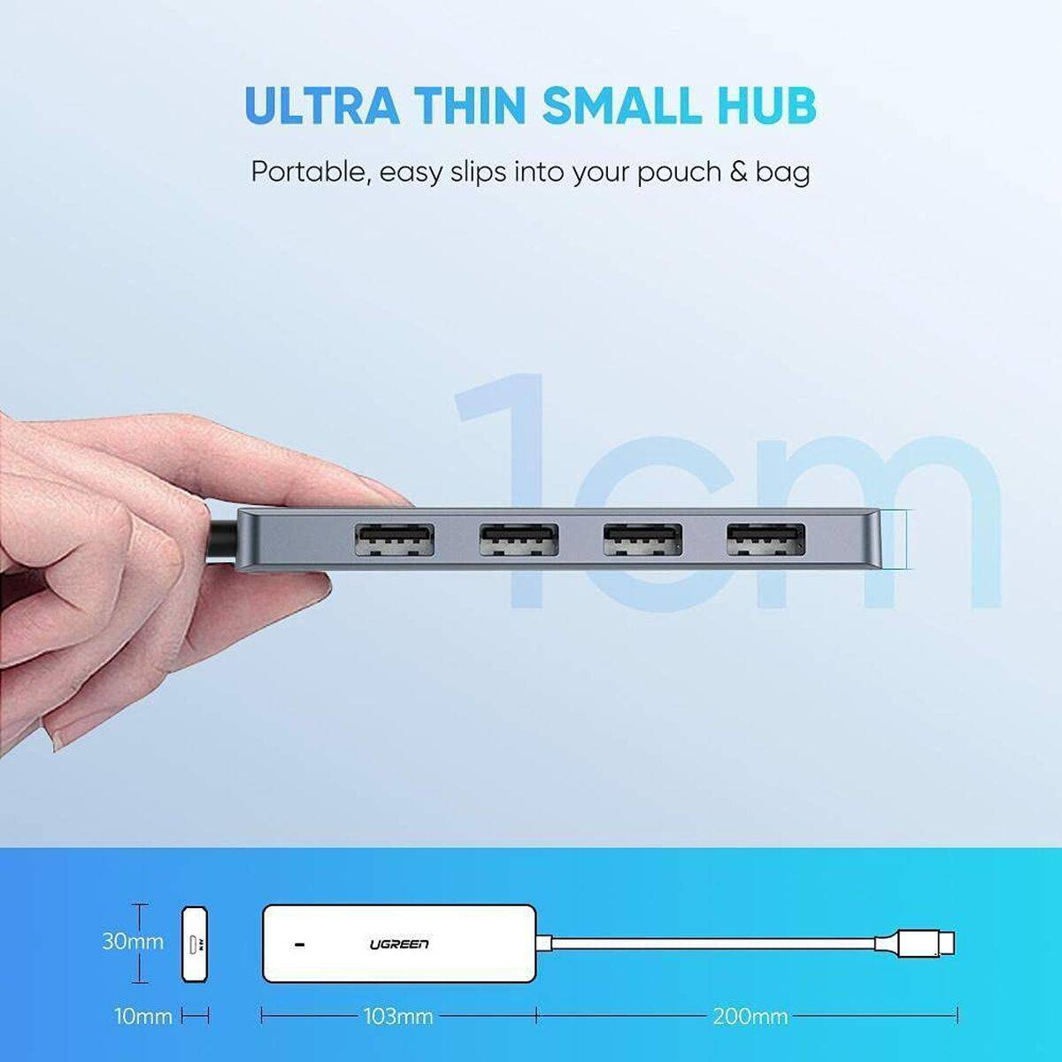 Hub USB Ugreen 64266 Plateado