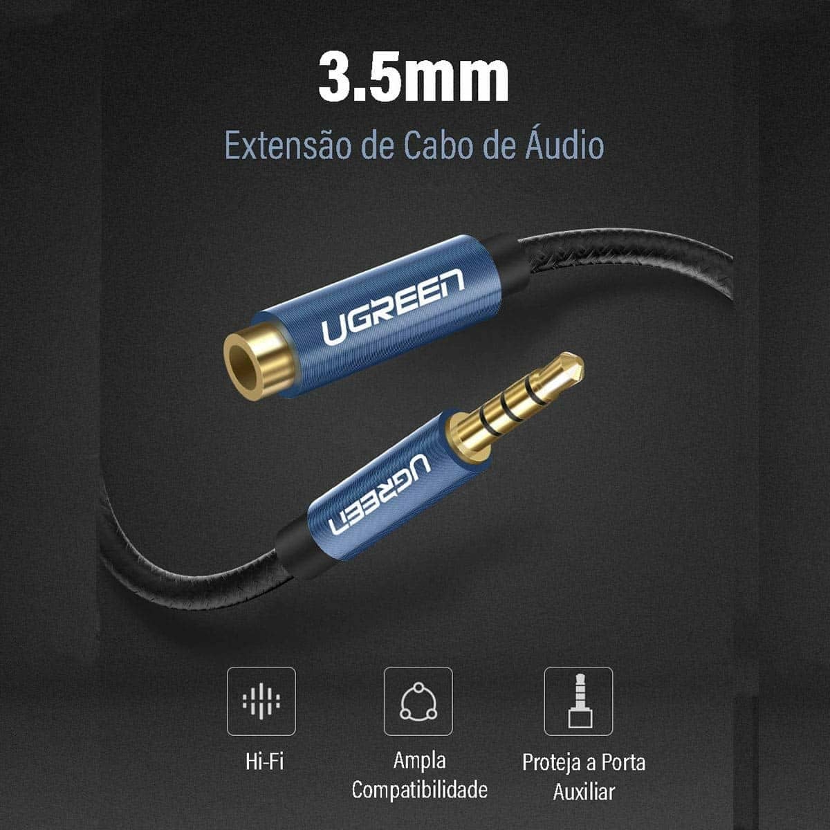 Cable Audio Jack (3,5 mm) Ugreen 40675