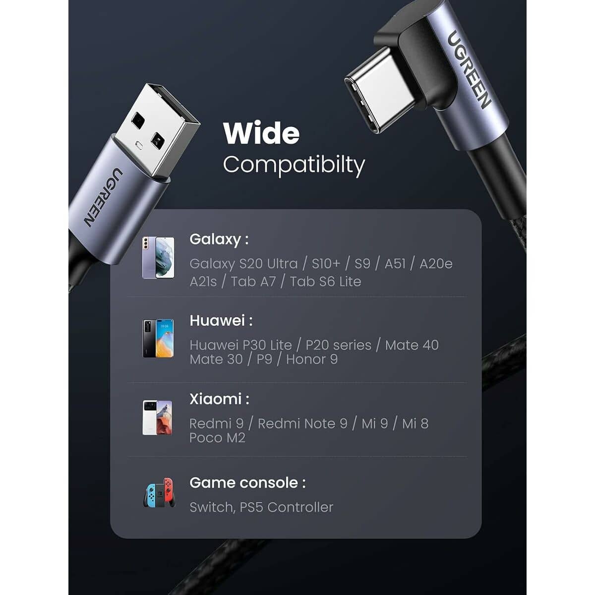 Cable USB A a USB-C Ugreen 50942 Negro 2 m