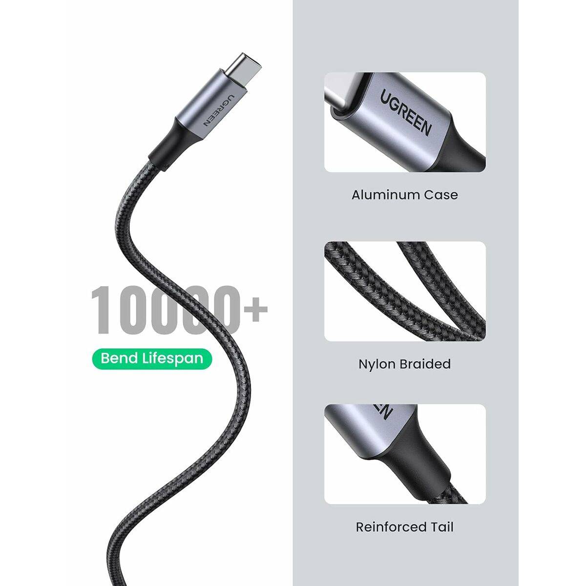 Cable USB a Lightning Ugreen 60126 Negro Gris 1 m