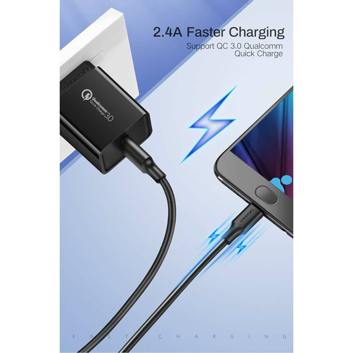 Cable USB 2.0 A a Micro USB B Ugreen 60137 Negro 1,5 m