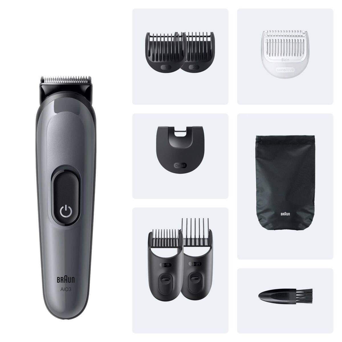 Afeitadora Recargable Ergonómica Multifunción 8 en 1 Braun 8 Piezas