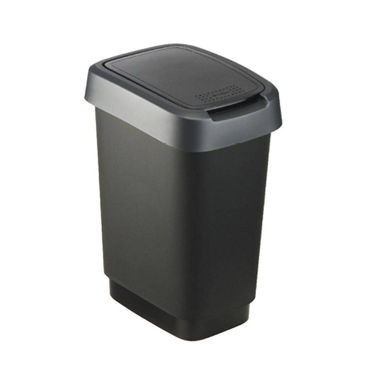 Cubo de basura Rotho Twist Silver Plateado Plástico 10 L