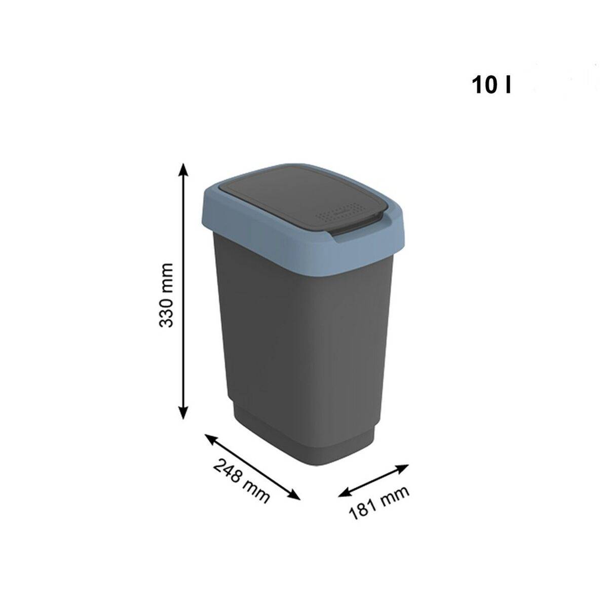 Cubo de basura Rotho Twist Blue Azul Plástico 10 L