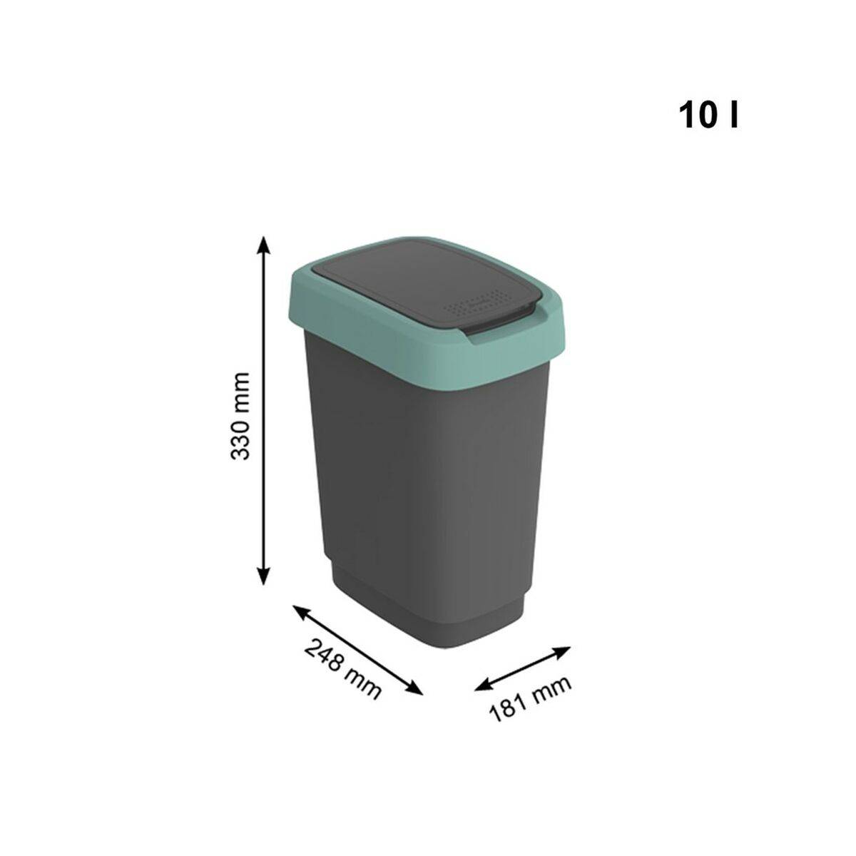 Cubo de basura Rotho Twist Green Verde Plástico 10 L