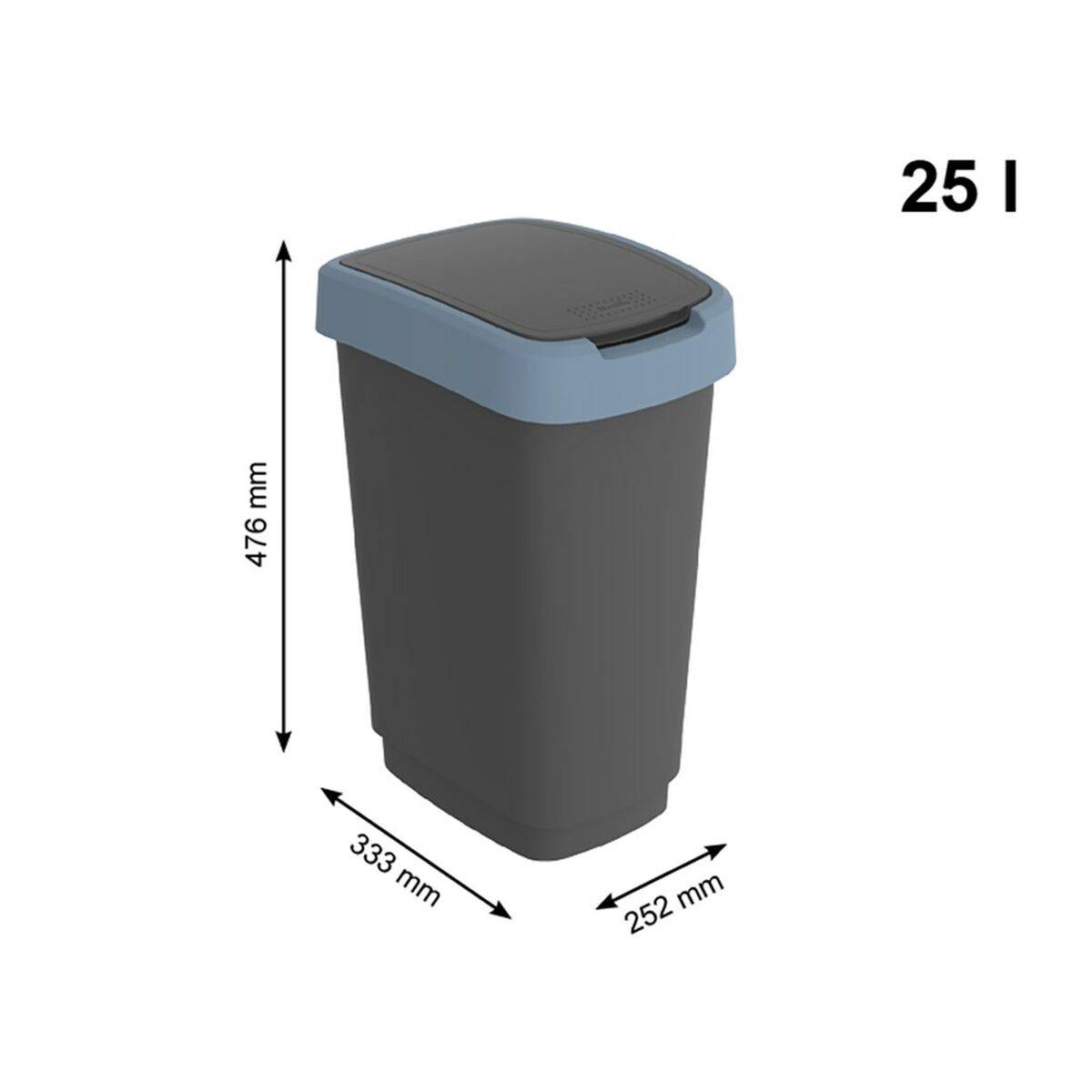 Cubo de basura Rotho Twist Blue Azul Plástico 25 L
