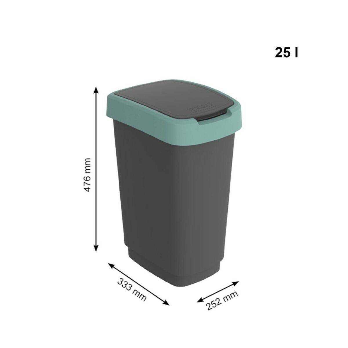 Cubo de basura Rotho Twist Green Verde Plástico 25 L