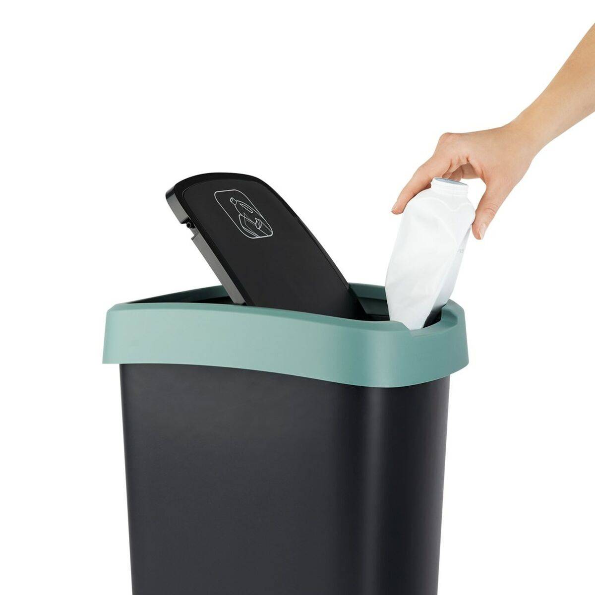 Cubo de basura Rotho Twist Green Verde Plástico 25 L