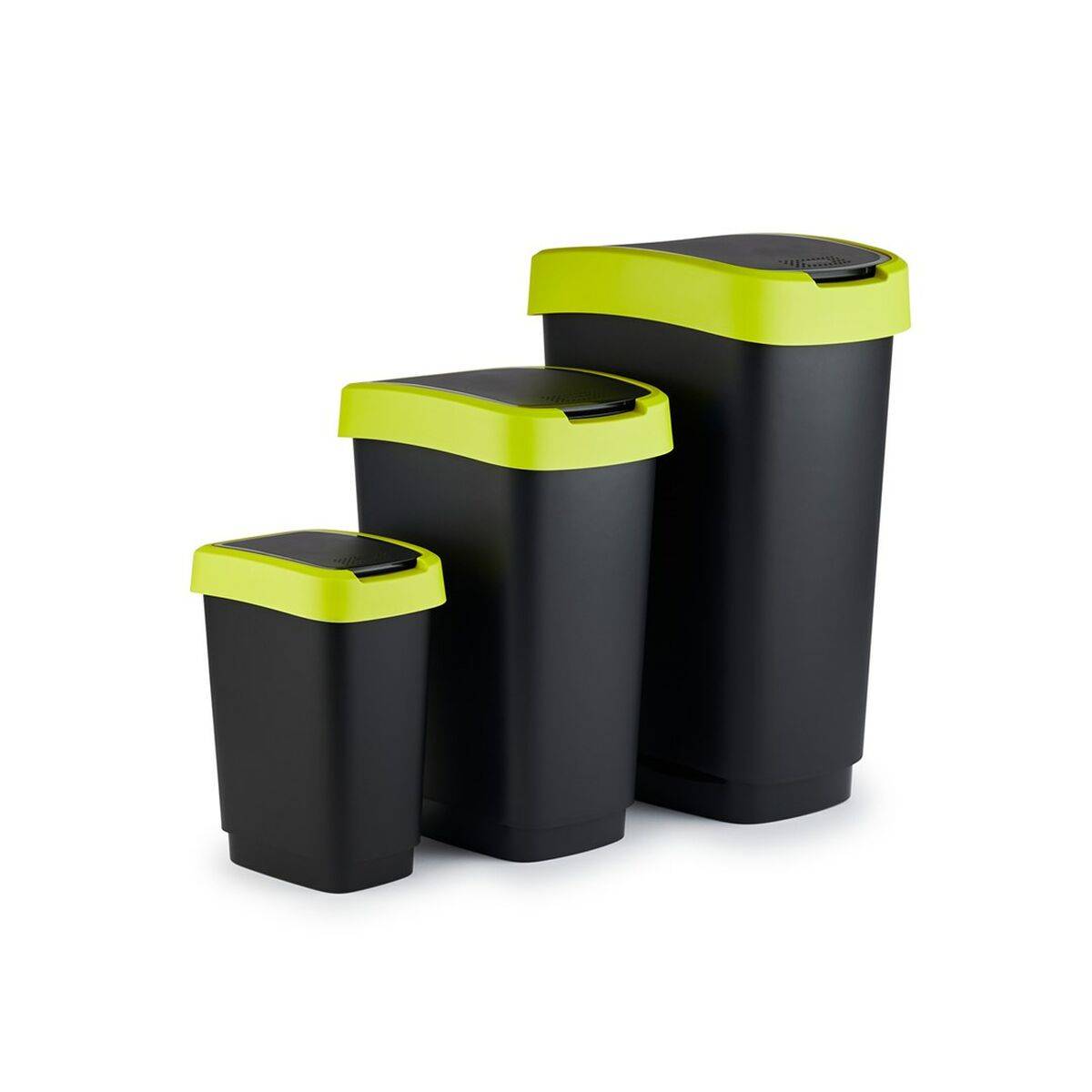 Cubo de basura Rotho Twist Lime Plástico 50 L