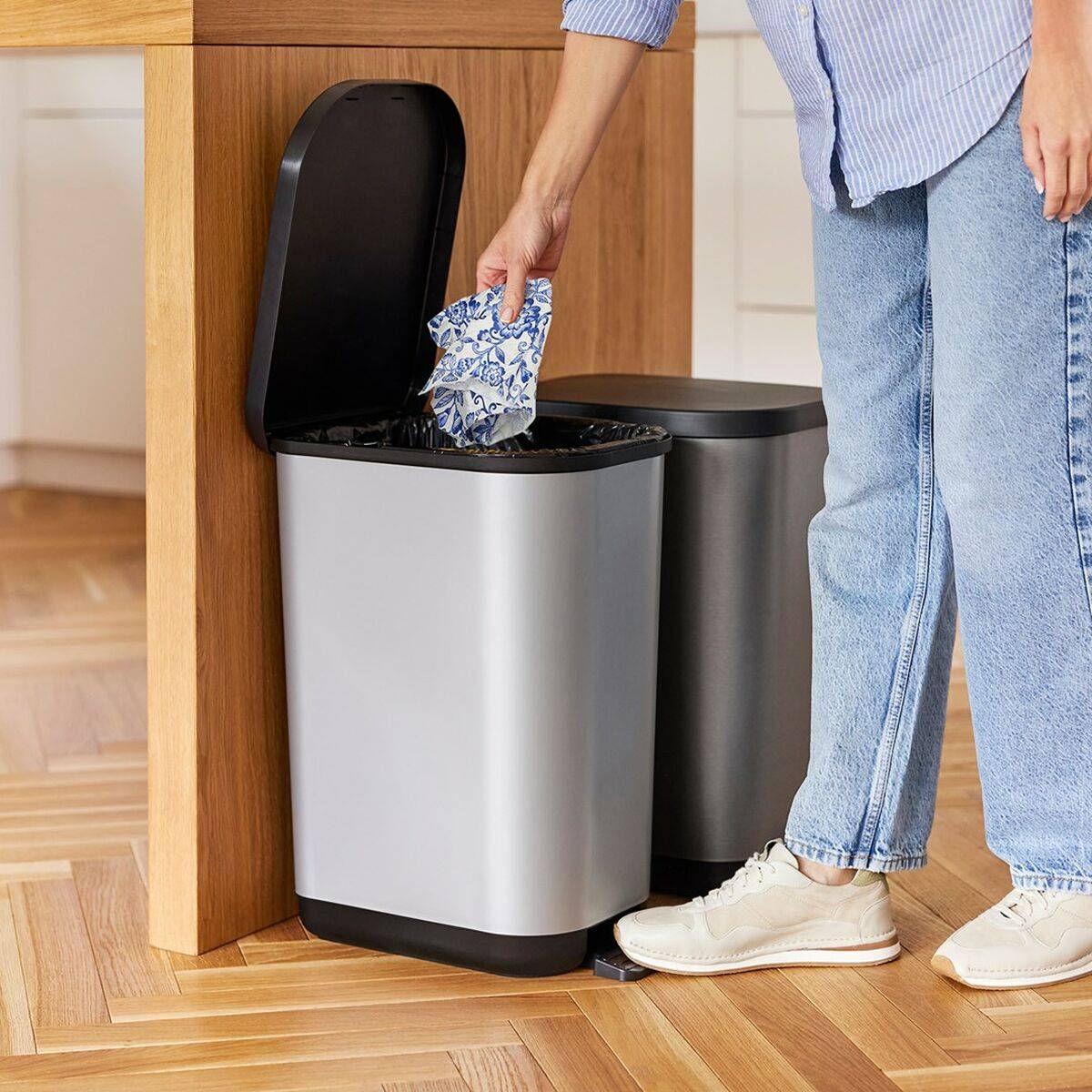 Cubo de basura Rotho Ribo Blue Azul Plástico 35 L